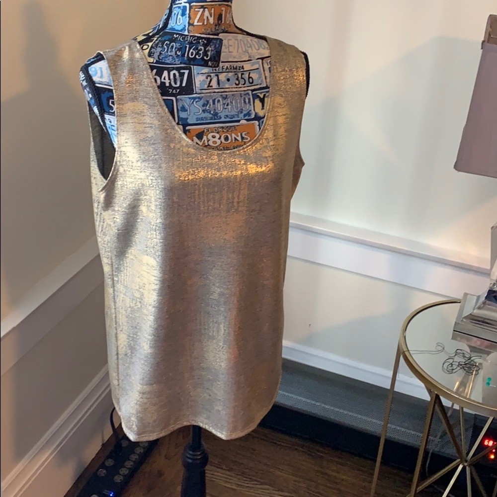 Gold sleeveless blouse
